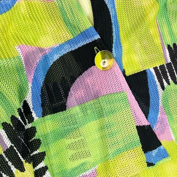 Joseph Ribkoff Sweater Women 12 free Mesh Asymmetric Lagenlook artsy art to wear - Picture 2 of 12